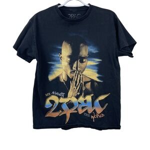 2Pac Me Against The World Graphic T-Shirt Mens Small Black Tupac Shakur Bravado